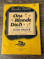 1953 One Blonde Died Paperback Bestseller Mystery Book Leslie Edgley MM33