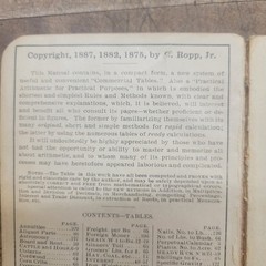 1887 Ropp’s Commercial Calculator Short Cut Math Pocket Book Antique Chicago USA