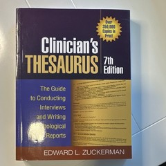 Clinician’s Thesaurus 7th Edition by Edward L. Zuckerman Psychology Textbook