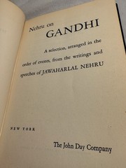 Nehru On Gandhi (Jawaharlal Nehru – 1948) (ID:15160) w/o dust jacket 2nd