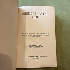 Seekers After God by Rev Frederick W Farrar rare vintage HC Collectible