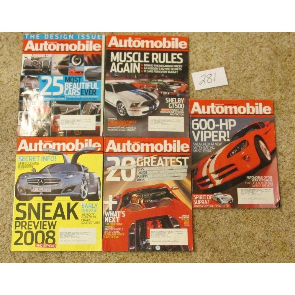 AUTOMOBILE Car MAGAZINE LOT OF 5 ISSUES 2006 2007 Collectible