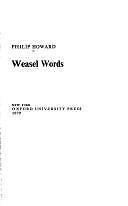 Weasel Words Howard, Philip hardcover Used – Good