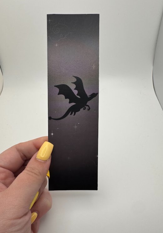 Dragon Flight at Night Cardstock Bookmark Original LKZArtCreations Booktok