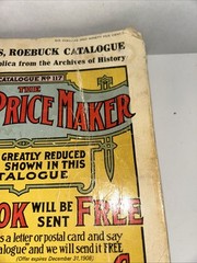 1908 Edition Sears Roebuck Paperback Book Vintage 1184 Pages, Catalogue No. 117