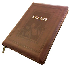 Bible Russian Large Size 25x18cm GOLDEN Edges ZIPPER Thumb INDEX . БИБЛИЯ