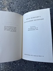 Legal Secretary’s Encyclopedic Dictionary by Prentice-Hall Staff, 1972, VTG