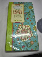 NEW Lily Ashbury Sticky Notes In Hard Case Floral Multi Colored 500 pieces