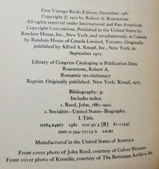 Romantic Revolutionary: A Biography of John Reed Robert A. Rosenstone 1981 PB