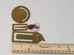 Vintage Set of 3 Book Marks Solid Brass & Enamel Multi Colored Angel