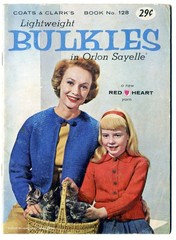 Vtg 1961 Coats & Clark Book #128 Lightweight Bulkies Knitting Pattern Booklet