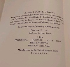 Welcome To Hard Times By E.L. Doctorow 1960 Random House VTG Book Collectible