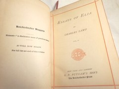 Antique Mini Book Leather Bound Essays Of Elia 1890’s Chas. Lamb Knickerbocker