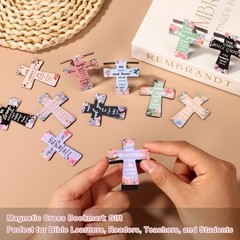 12pcs Magnetic Cross Bookmarks, Christian Bible Religious Book Marks Bible Study