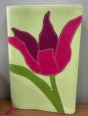 Bloom Collection Bible NIV Tulip Green Pink Italian Duo-Tone Zondervan-like new