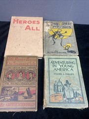 Early 1900s Book Lot Of 4 Antique s Adventure ,Winfield McGuire &Philips