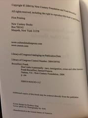 DON’T TAKE IT PERSONALLY: RACE, IMMIGRATION, CRIME AND By Frank Borzellieri Like