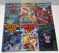 The Man-Kzin Wars #1-6 PB Science Fiction Baen Books created by Larry Niven