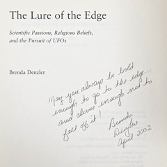 SIGNED Lure of the Edge Brenda Denzler 2001 First Ed 1st Print HC UFO Letters