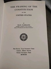 The Framing of the Constitution, Max Farrand, Gryphon Editions 1992 Leather Gilt