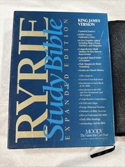 KJV Ryrie Study Bible Bonded Leather cover Open Box