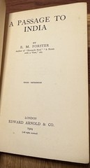 A Passage to India by E.M. Forster (1924) third Printing Hardcover Novel