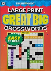 New 4 Large Print Great Big Crosswords Kappa Puzzle Books Vol# 165-170 Fun Hobby