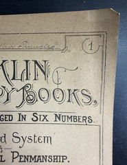 1882 Franklin Penmanship Copy Book Grammar #1 Taintor Brothers UNUSED BLANK