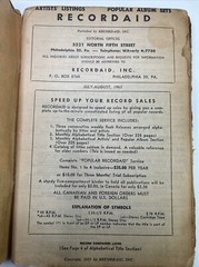 Popular RECORDAID Catalogue – Philadelphia 1962 Vintage Vinyl Listing for trade