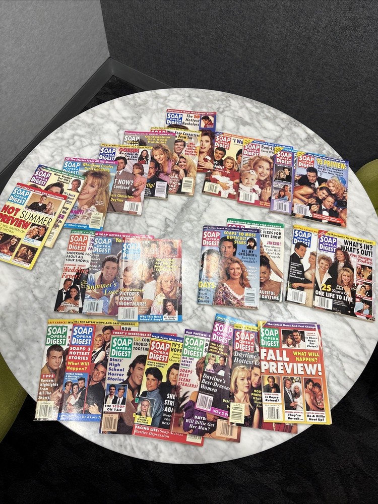 SOAP OPERA MAGAZINE-lot of 26 issues 1993 Jan-Dec TV Drama Daytime No Label