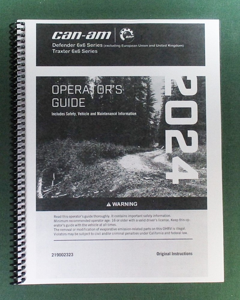 2024 Can-Am Defender 6×6 DPS HD10 Owner’s Manual: 236 Pages & Protective Covers