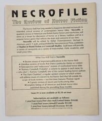 NECROFILE #1 A REVIEW OF HORROR FICTION NECRONOMICON PRESS LOVECRAFT