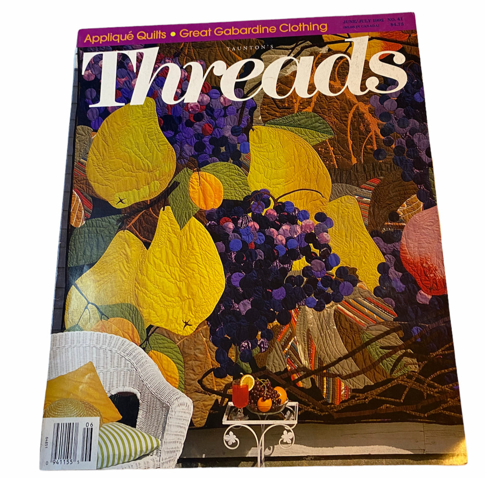 Threads Magazine N0 41 June July 1992 Argyles without Seams Applique Images