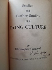 Christopher Caudwell: Studies in a Dying Culture 1948 Good Marxism Politics HB