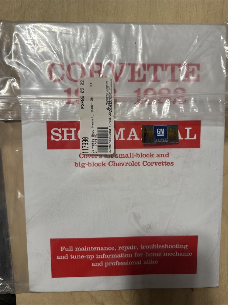 Corvette, 1966-1982 : Shop Manual by Motorbooks (1986, Trade Paperback)