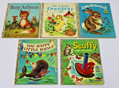 5 Vintage Little Golden Books- Baby Shower Gift Retro Nursery Cozy Kids’ Stories