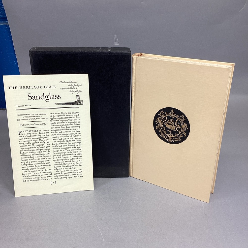GULLIVER’S TRAVELS In Slip Case • Jonathan Swift • 1940 – W/ Sandglass Illustrat