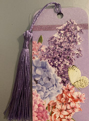 Flower and Butterfly Bookmark with Tassel – Laminated with Glitter Borders 6×2″