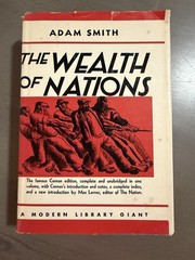 The Wealth of Nations Adam Smith/Modern Library Giant HC w/DJ Cannan Ed. 1937