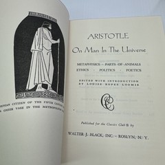 Aristotle On Man in the Universe Classics Club Walter J. Black HC Philosophy