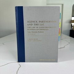 Agency Partnership and the LLC 10th Edition Hynes Loewenstein Hardcover Law Book