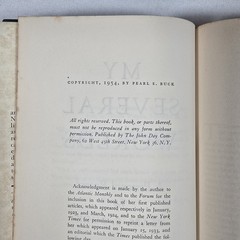 “My Several Worlds” 1954, Pearl S. Buck Hardback Book Club Edition