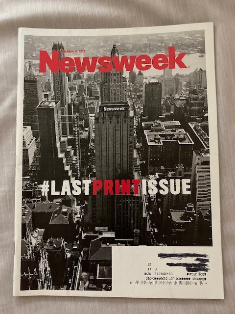Newsweek magazine    Last Print Issue    December 31, 2012
