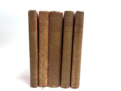 Collection of Small Old Books for Decoration. 10cm shelf space. 15.5cm Tall