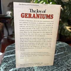 The Joy Of Geraniums Helen Van Pelt Wilson Gardening Vintage Paperback 1968