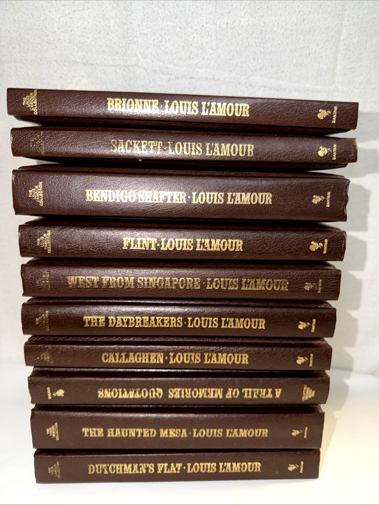 Lot Of 10 Louis L’amour Leatherette Books Western Flint, Dutchman’s Flat, More..