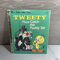 Tweety Plays Catch the Puddy Tat 1975 Little Golden Book Looney Tunes Vintage