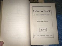Mahatma Gandhi: A Great Life in Brief 1st Ed HC/DJ Sheean Knopf 1955
