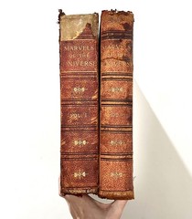 MARVELS OF THE UNIVERSE Vol 1 & 2 Hutchinson 64 COLOUR PLATES Antique c.1920