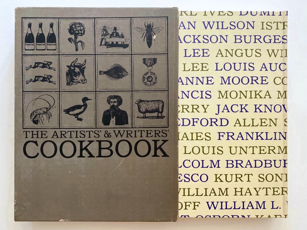 “THE ARTISTS & WRITERS COOKBOOK” RARE 1961 1ST ED LITHOGRAPH PRINT SLIPCASE BOOK